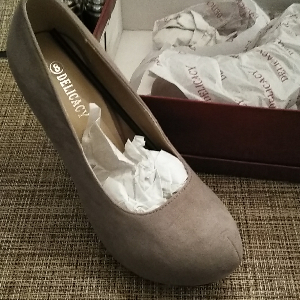 Grey high heel shoes